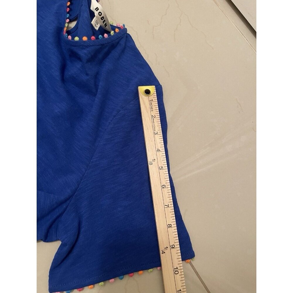 NWOT  Boden Ali Pom Sleeve Dress Knee Length Women’s Sz US 12L Blue Short Sleeve - Picture 14 of 15
